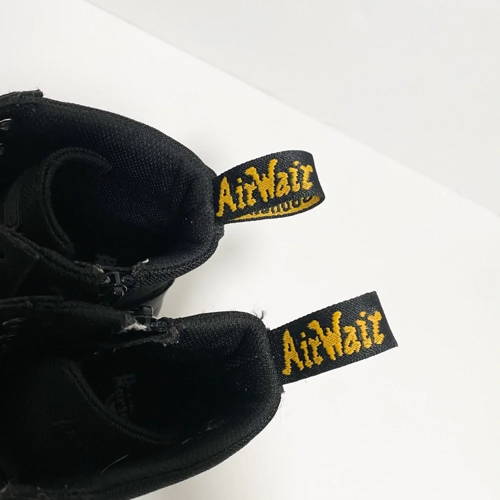 DR MARTENS BLACK COMBS J BLACK LACE UP & ZIPPER ANKLE BOOTS SIZE Little kid 2 - Picture 5 of 11